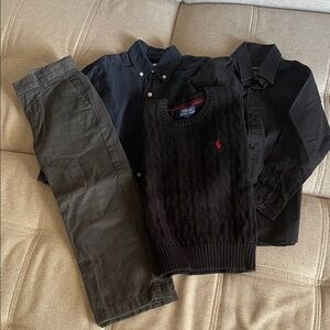 Boys bundle gap slacks polo rl sweater and linen dress shirts size 5